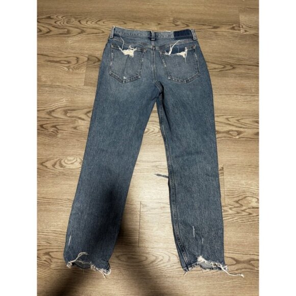 Abercrombie & Fitch High Rise Mom Jeans Denim Distressed Ripped Size 29 / 8 - Picture 6 of 6